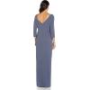 image:imageAdrianna Papell Womens Metallic Knit Covered GownSteel Blue