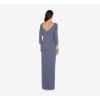 image:imageAdrianna Papell Womens Metallic Knit Covered GownSteel Blue