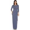 image:imageAdrianna Papell Womens Metallic Knit Covered GownSteel Blue