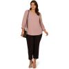 image:imageAdrianna Papell Womens 34 Smocked Sleeve Solid TopBark