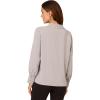 image:imageAdrianna Papell Womens Long Sleeve Open VNeck Collar Silky Woven BlouseSilver Mist
