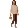 image:imageAdrianna Papell Womens Print Knit Pleated Trapeze TopCocoaIvory Micro Dot