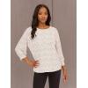 image:imageAdrianna Papell Womens Print Knit Pleated Trapeze TopIvoryBlack Confetti