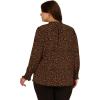 image:imageAdrianna Papell Womens Ruffle Tieneck Long Sleeve TopBlackCamel Basic Leopard