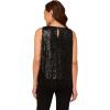 image:imageAdrianna Papell Womens Sleeveless Sequin Top W Feather Trim HemBlack