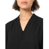 image:imageAdrianna Papell Womens Solid Long Sleeve BlouseBlack