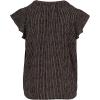 image:imageAdrianna Papell Womens Solid Short Ruffle Sleeve Popover BlouseBlackIvory Sketch Stripe