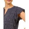 image:imageAdrianna Papell Womens Solid Short Ruffle Sleeve Popover BlouseNavy Ripple Stripe