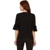 image:imageAdrianna Papell Womens VNeck Elbow Sleeve to WRuffle amp Feather TrimBlack