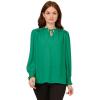 image:imageAdrianna Papell Womens Aed Ruffle Tie TopEmerald