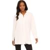 image:imageAdrianna Papell Womens Airflow Woven Button Down Top WSide SlitsIvory