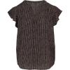image:imageAdrianna Papell Womens Solid Short Ruffle Sleeve Popover BlouseBlackIvory Sketch Stripe