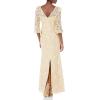 image:imageAdrianna Papell Womens Corded Embroidery GownLight Champagne