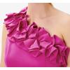 image:imageAdrianna Papell Womens Ruffle Crepe Jumpsuit Brilliant Fuchsia 12 US