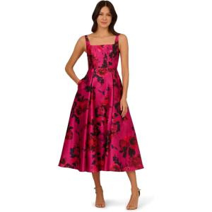 image:imageAdrianna Papell Womens Rose Jacquard Ankle DressPink Multi