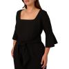 image:imageAdrianna Papell Knit Crepe Tie Front JumpsuitBlack