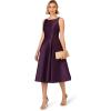 image:imageAdrianna Papell Luxe Plum VBack Sleeveless Fit And Flare Midi Dress