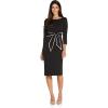 image:imageAdrianna Papell Tipped Crepe Tie DressBlack Ivory