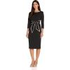 image:imageAdrianna Papell Tipped Crepe Tie DressBlack Ivory