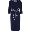 image:imageAdrianna Papell Tipped Crepe Tie DressNavy SateenIvory