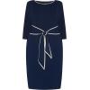 image:imageAdrianna Papell Tipped Crepe Tie DressNavy SateenIvory