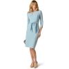 image:imageAdrianna Papell Womens Bow Sheath Dress with Three Quarter SleevesBlue Mist