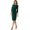 image:imageAdrianna Papell Womens Bow Sheath Dress with Three Quarter SleevesHunter