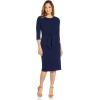 image:imageAdrianna Papell Womens Bow Sheath Dress with Three Quarter SleevesNavy Sateen