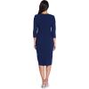 image:imageAdrianna Papell Womens Bow Sheath Dress with Three Quarter SleevesNavy Sateen
