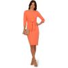 image:imageAdrianna Papell Womens Bow Sheath Dress with Three Quarter SleevesOrange Coral