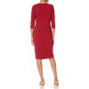 image:imageAdrianna Papell Womens Bow Sheath Dress with Three Quarter SleevesRed Samba