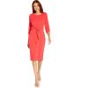 image:imageAdrianna Papell Womens Bow Sheath Dress with Three Quarter SleevesVibrant Coral
