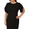 image:imageAdrianna Papell Womens Knit Crepe Pearl Midi Dress  Knee Length Cocktail Dress with Pearl Trim amp Tailored FitBlack