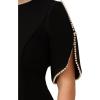 image:imageAdrianna Papell Womens Knit Crepe Pearl Midi Dress  Knee Length Cocktail Dress with Pearl Trim amp Tailored FitBlack