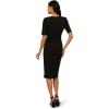 image:imageAdrianna Papell Womens Mini Bow Front Sheath Dress Black 16