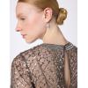 image:imageAdrianna Papell Womens ShortSleeve Grid Beaded GownLead