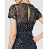 image:imageAdrianna Papell Womens ShortSleeve Grid Beaded GownNavy