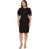 image:imageAdrianna Papell Womens Knit Crepe Pearl Midi Dress  Knee Length Cocktail Dress with Pearl Trim amp Tailored FitBlack