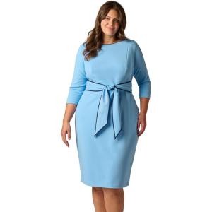 image:imageAdrianna Papell Tipped Crepe Tie DressWaterfallNavy Sateen