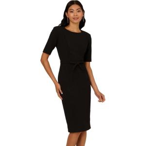 image:imageAdrianna Papell Womens Mini Bow Front Sheath Dress Black 16