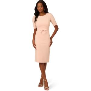 image:imageAdrianna Papell Womens Mini Bow Front Sheath Dress Blush 16