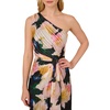 image:imageAdrianna Papell One Shoulder Chiffon GownBlackBlush Multi