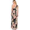 image:imageAdrianna Papell One Shoulder Chiffon GownBlackBlush Multi
