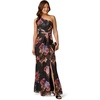 image:imageAdrianna Papell One Shoulder Chiffon GownBlk Multi