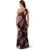 image:imageAdrianna Papell One Shoulder Chiffon GownBlk Multi