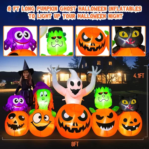 Meland Halloween Inflatables Outdoor Decorations 8 FT Long Halloween Blow Up Yard Decorations Inflatable Pumpkin Blow UpMeland Halloween Inflatables Outdoor Decorations 8 FT Long Halloween Blow Up Yard Decorations Inflatable Pumpkin Blow Up