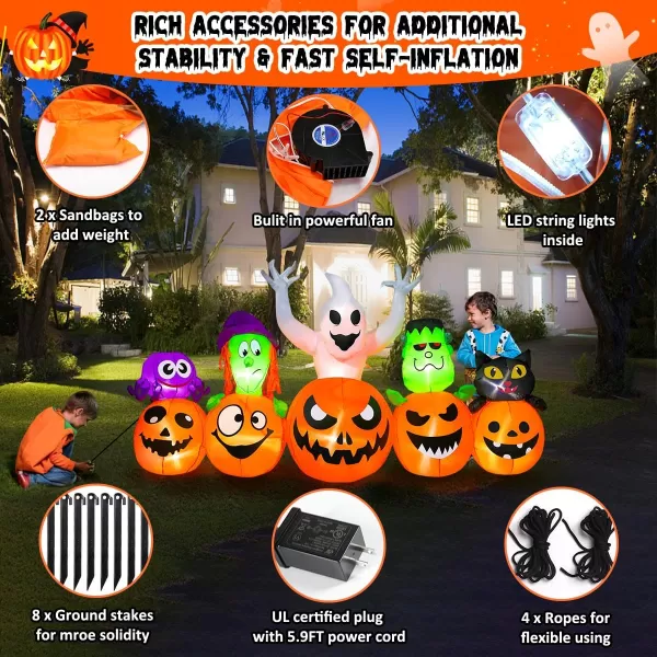 Meland Halloween Inflatables Outdoor Decorations 8 FT Long Halloween Blow Up Yard Decorations Inflatable Pumpkin Blow UpMeland Halloween Inflatables Outdoor Decorations 8 FT Long Halloween Blow Up Yard Decorations Inflatable Pumpkin Blow Up