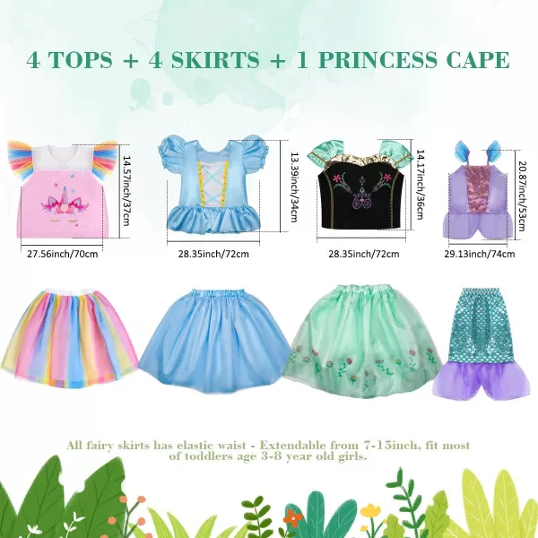 Meland Princess Dress Up  Princess Dress for Girls with Princess Toys Christmas Birthday Gift for Toddler Girls Age 38Pink