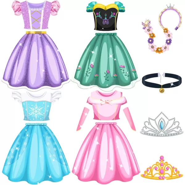 Meland Princess Dress Up  Princess Dress for Girls with Princess Toys Christmas Birthday Gift for Toddler Girls Age 38Purple