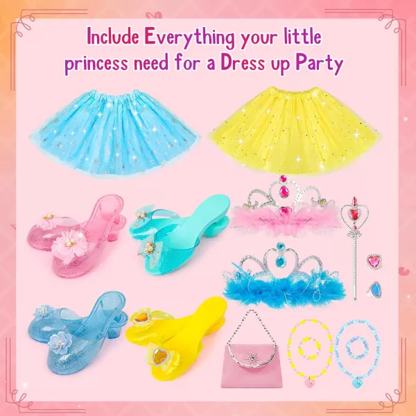 Meland Princess Dress Up for Girls 36  Princess Toys for Girls Dress up  Pretend Play Girls Gift for Birthday ChristmasYellow